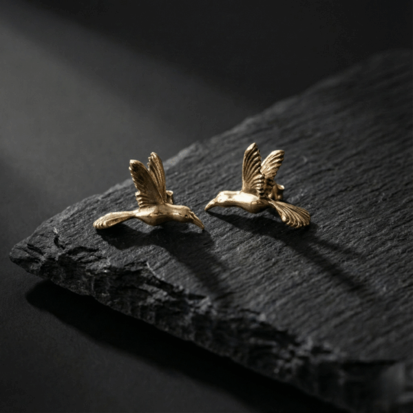 עגילי יונק הדבש זהב 14 קראט דגם L