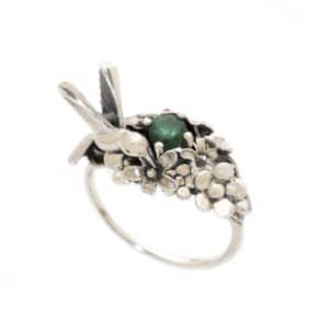 טבעת טרופית כסף 925 ואבן ספיר