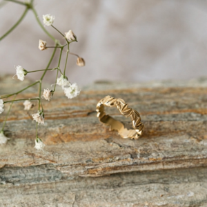 טבעת עלי שלכת זהב