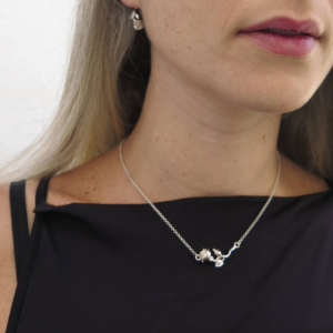 עגיל ורד חובק אוזן זהב 14 קראט וכסף סטרלינג – תמונה 5 | ORTI
